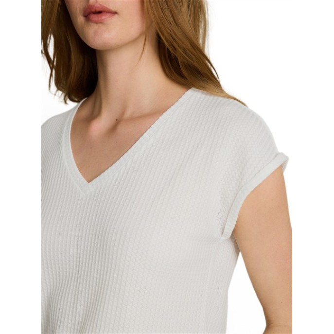 Tom Tailor Damesmode structuur T-shirt 1052092 wit